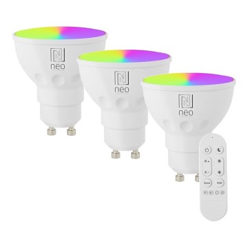 Immax NEO 07724CDO - KÉSZLET 3x LED RGB+CCT Dimmelhető izzó GU10/6W/230V 2700-6500K Wi-Fi Tuya + távirányítás