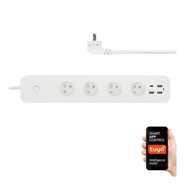 Immax NEO 07771L- Hosszabító kábel NEO LITE Smart 4AC+3xUSB+1xUSB C Wi-Fi Tuya