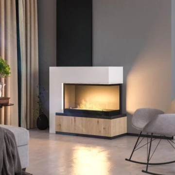 InFire - Sarok BIO kandalló 80x45 cm 3,5kW fekete