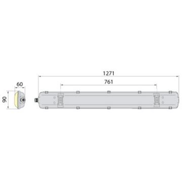Ipari fénycsöves lámpa 2xG13/18W/230V IP65 1270 mm