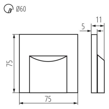 LED Lépcsőház világítás ERINUS LED/0,8W/12V 3000K fekete