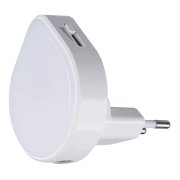 Kanlux 37396 - LED Dimmelhető Tájoló lámpa alkonykapcsolóval konnektorhoz ULOV LED/0,5W/230V fehér