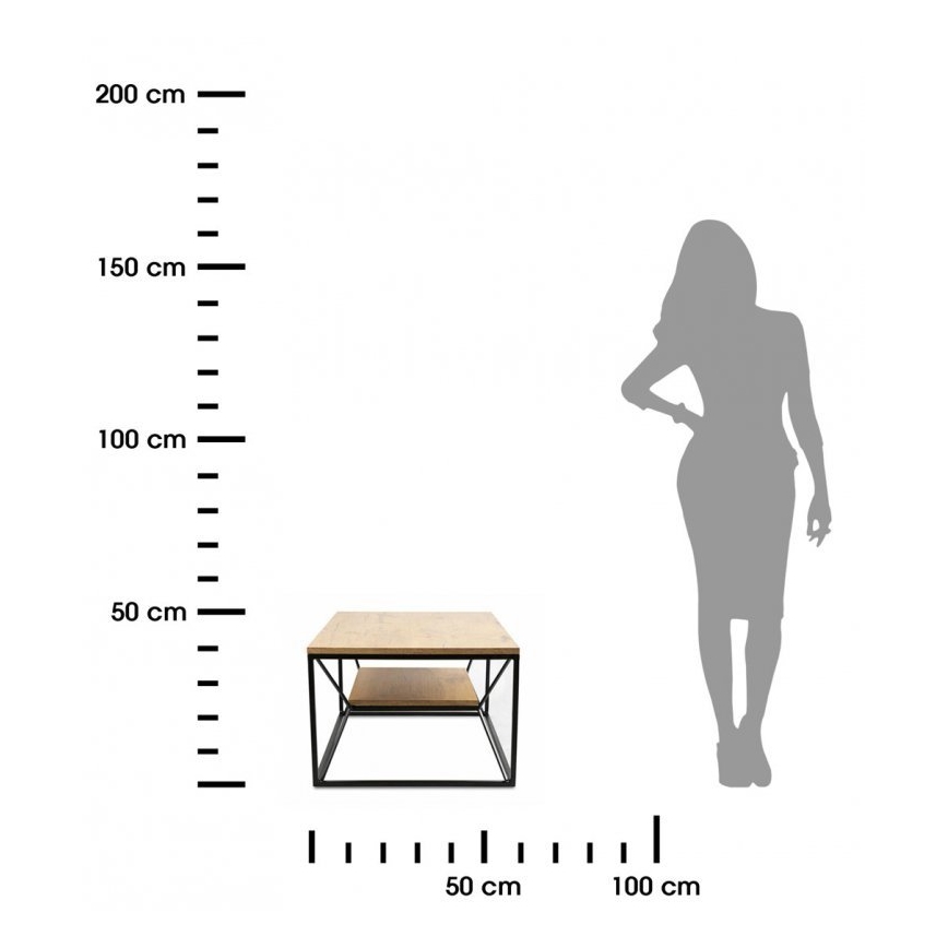 Kávéasztal BASICLOFT 40x80 cm fekete/barna