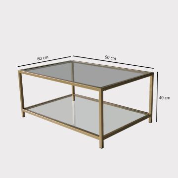 Kávésasztal ASTRO 40x90 cm arany