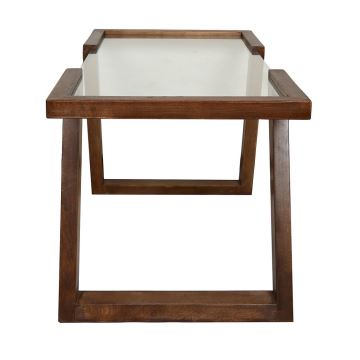 Kávésasztal ATAR 100x50 cm bükkfa/átlátszó