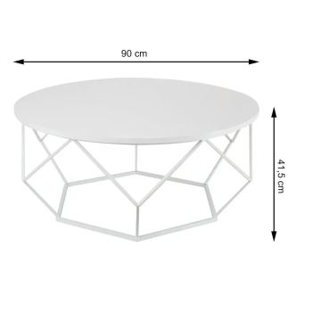 Kávésasztal DIAMOND 41,5x90 cm fehér