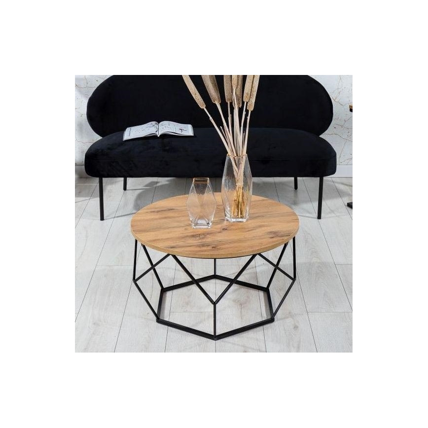 Kávésasztal MARMUR 40x70 cm fekete/barna