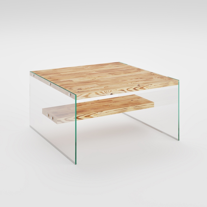 Kávésasztal NIAGARA 40x75 cm fenyő/átlátszó