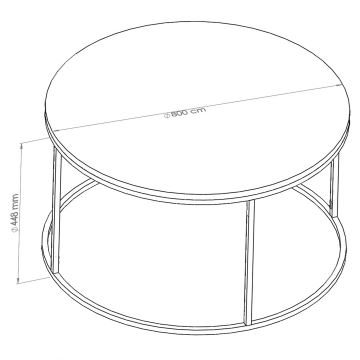 Kávésasztal STARTIS 60x45 cm fekete