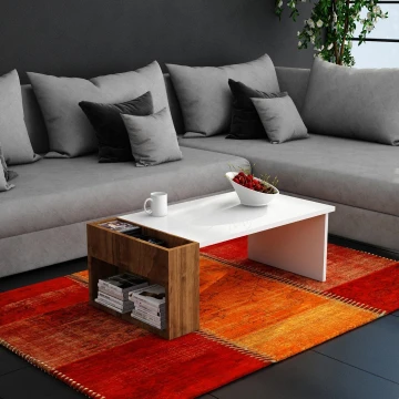 Kávésasztal VIEW 34x95 cm fehér/barna