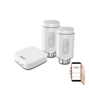 KÉSZLET 2x Intelligens termosztatikus fej + okos átjáró GW1 Wi-Fi Zigbee