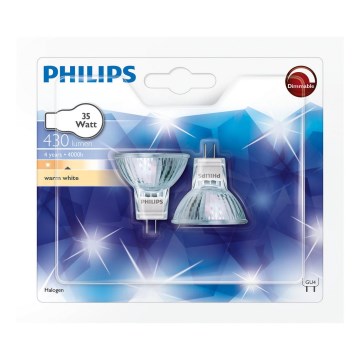 KÉSZLET 2x Ipari izzó Philips GU4/35W/12V