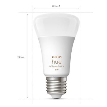 KÉSZLET 2x LED Dimmelhető izzó Philips Hue White And Color Ambiance A60 E27/6,5W/230V 2000-6500K