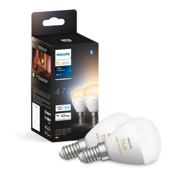 KÉSZLET 2x LED Dimmelhető izzó Philips Hue WHITE AMBIANCE P45 E14/5,1W/230V 2200-6500K