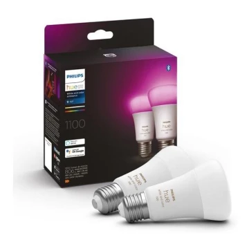 KÉSZLET 2x LED Dimmelhető izzó Philips Hue White And Color Ambiance A60 E27/9W/230V 2000-6500K