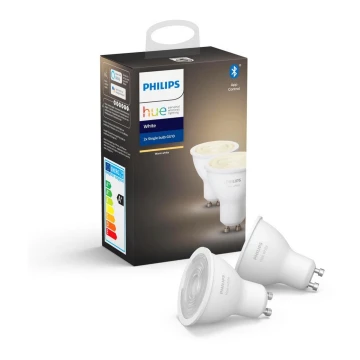 KÉSZLET 2x LED Dimmelhető izzó Philips Hue WHITE GU10/5,2W/230V 2700K