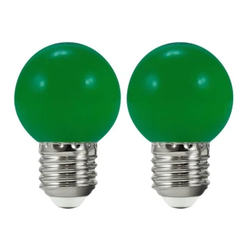 KÉSZLET 2x LED Izzó PARTY E27/0,5W/36V zöld