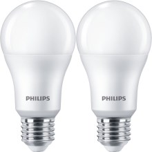KÉSZLET 2x LED Izzó Philips A67 E27/13W/230V 4000K