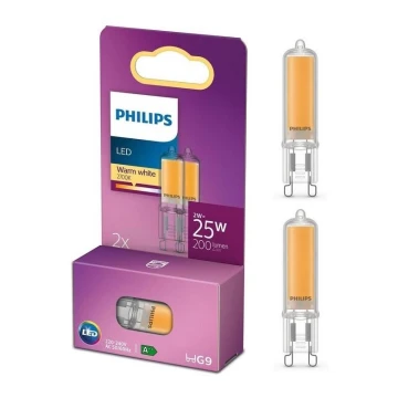 KÉSZLET 2x LED Izzó Philips G9/2W/230V 2700K