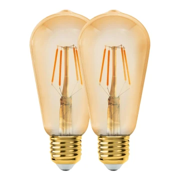 KÉSZLET 2x LED Izzó VINTAGE ST64 E27/6W/230V 2200K - Eglo 11783