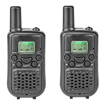 KÉSZLET 2x Walkie-talkie LED lámpával 3xAAA hatótávolság 5 km