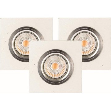 KÉSZLET 3x LED Beépíthető lámpa VITAR 1xGU10/5W/230V beton – FSC igazolt