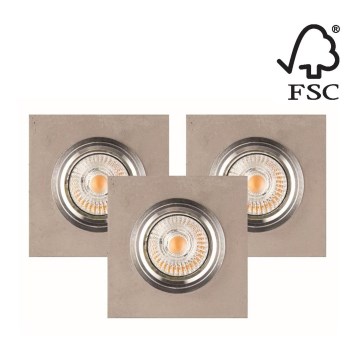 KÉSZLET 3x LED Beépíthető lámpa VITAR 1xGU10/5W/230V CRI 90 beton – FSC igazolt