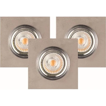 KÉSZLET 3x LED Beépíthető lámpa VITAR 1xGU10/5W/230V CRI 90 beton – FSC igazolt