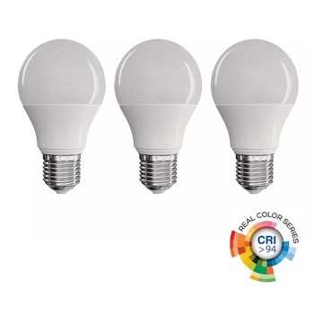 KÉSZLET 3x LED Izzó A60 E27/7,2W/230V 4000K CRI 94 Ra