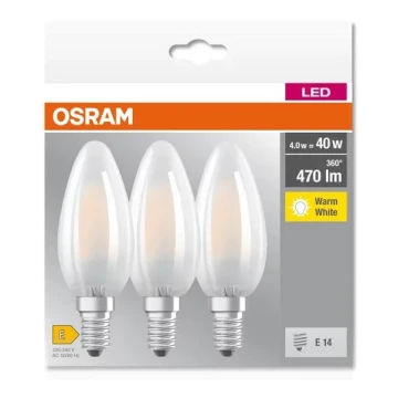 KÉSZLET 3x LED Izzó B40 E14/4W/230V 2700K - Osram