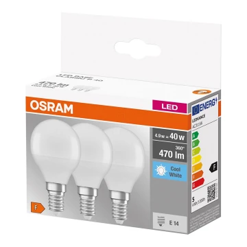 KÉSZLET 3x LED Izzó P40 E14/4,9W/230V 4000K - Osram