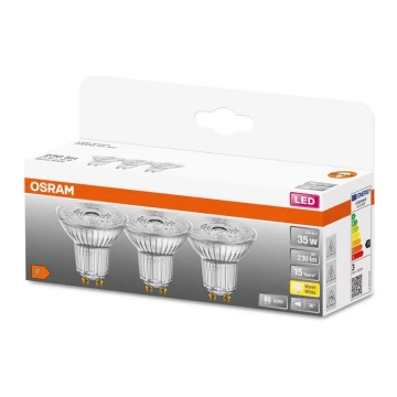 KÉSZLET 3x LED Izzó PAR16 GU10/2,6W/230V 2700K - Osram