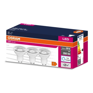 KÉSZLET 3x LED Izzó PAR16 GU10/4,5W/230V 6500K 36° - Osram