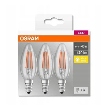 KÉSZLET 3x LED Izzó VINTAGE B40 E14/4W/230V 2700K - Osram