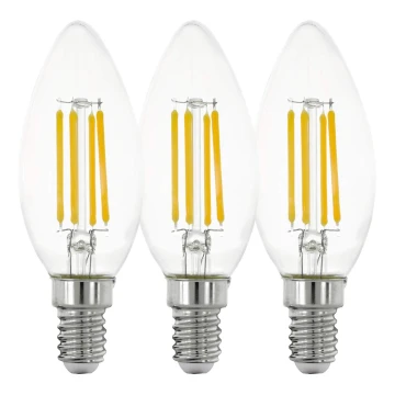 KÉSZLET 3x LED Izzó VINTAGE C35 E14/4W/230V 2700K - Eglo 12811