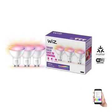 KÉSZLET 3x LED RGBW Dimmelhető izzó GU10/4,7W/230V 2200-6500K CRI 90 Wi-Fi - WiZ