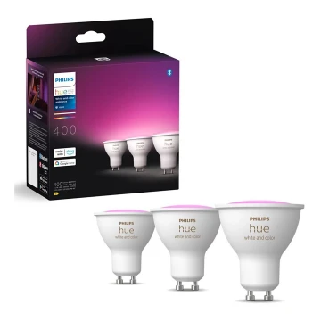 KÉSZLET 3x LED RGBW Dimmelhető izzó Philips Hue WHITE AND COLOR AMBIANCE GU10/4,2W/230V 2000-6500K