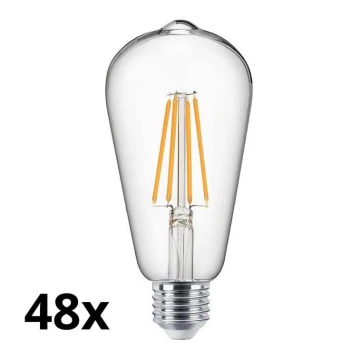 KÉSZLET 48x LED Izzó VINTAGE ST64 E27/7W/230V 2700K