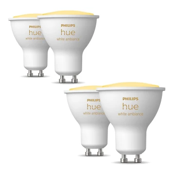 KÉSZLET 4x LED Dimmelhető izzó Philips Hue WHITE AMBIANCE GU10/5W/230V 2200-6500K