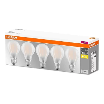 KÉSZLET 5x LED Izzó E27/7W/230V 2700K - Osram