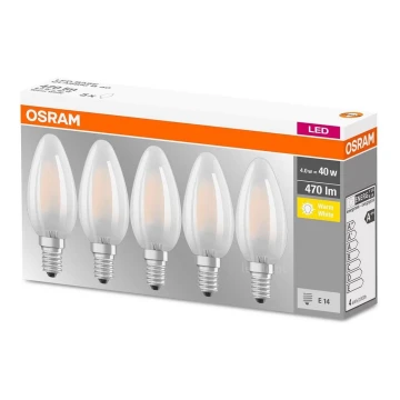 KÉSZLET 5x LED Izzó VINTAGE E14/4W/230V 2700K - Osram