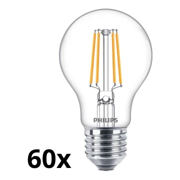 KÉSZLET 60x LED Izzó VINTAGE Philips A60 E27/4,3W/230V 2700K