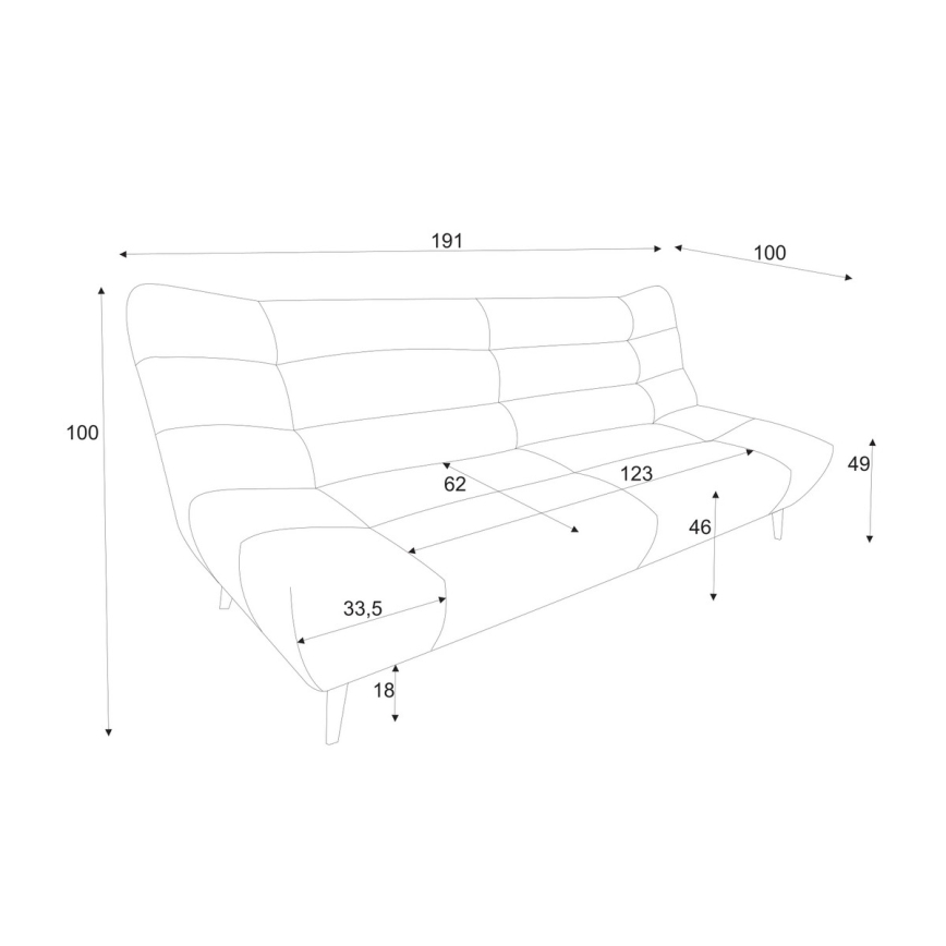 Kétszemélyes kanapé ALBA szürke