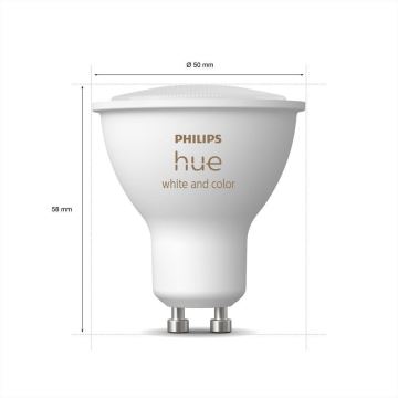 Keződkészlet Philips Hue WHITE AND COLOR AMBIANCE 3xGU10/4,3W 2000-6500K + összekötő eszköz