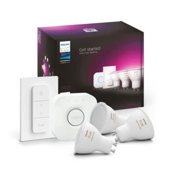 Keződkészlet Philips Hue WHITE AND COLOR AMBIANCE 3xGU10/4,3W 2000-6500K + összekötő eszköz