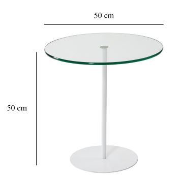 Kisasztal CHILL 50x50 cm fehér/átlátszó