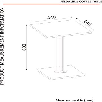 Kisasztal HILDA 60x44,8 cm barna/fekete