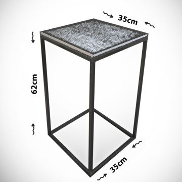 Kisasztal PURE 62x35 cm barna/fekete