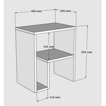 Kisasztal YEPA 52x45 cm fehér