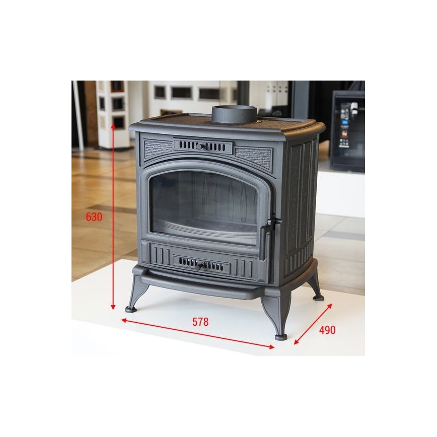 Kratki - Öntöttvas kandalló kályha 8kW 150mm